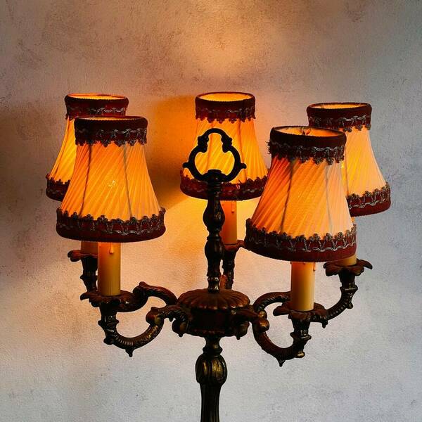 Antique Elegant Floor Lamp Victorian Style Made Of Bronze/Brass With 5