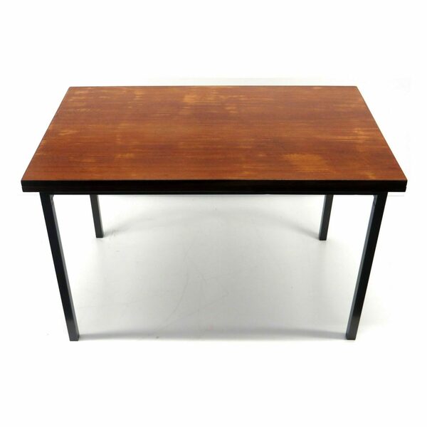 Extendable Vintage Dining Table From Brabantia With Metal Frame And Teak Top photo furniture