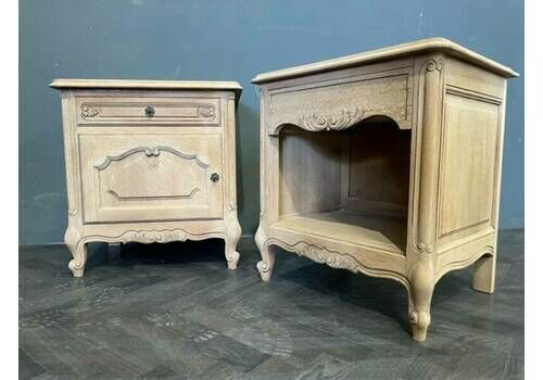 Pair Of French Rustic Oak Bedsides Tables His & Hers Bedside Tables