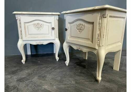 Vintage French Painted Pair Of Bedsides Tables Pair Of French Pot Cupboards