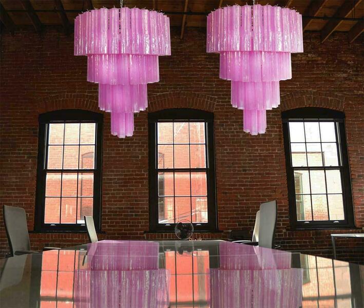Amazing Pair Of 78 Tronchi Chandeliers Style Toni Zuccheri For Venini, Murano photo furniture