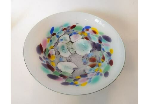 Beautiful Centerpiece Cup In White Murano Glass Decoration Effect Murrina Vintage Bowl Home Décor