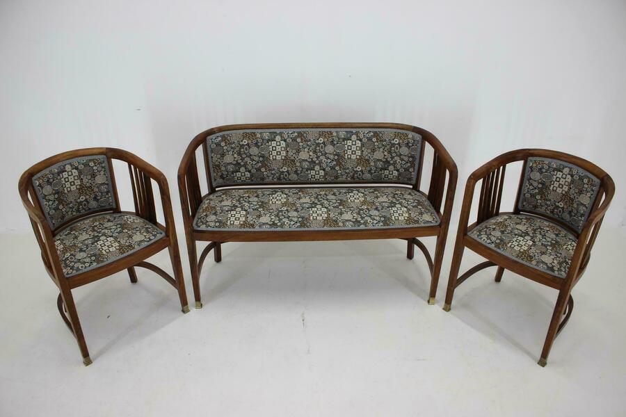 1900s Set Of Viennese Secession Sofa And Armachairs In The Style Of Josef Maria photo for sale