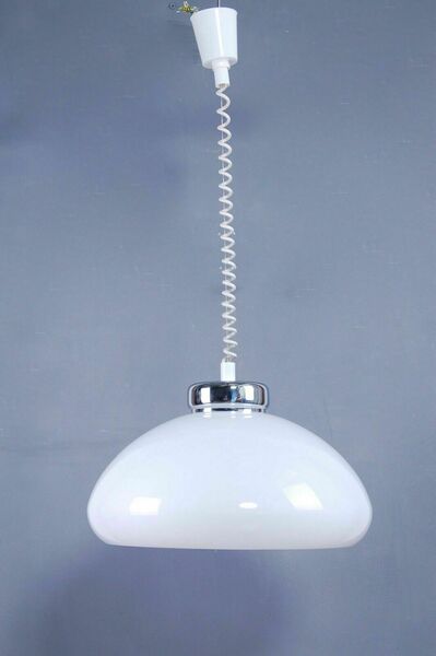 Up And Down Chandelier, 70s Design. Glass And Plastic. photo furniture