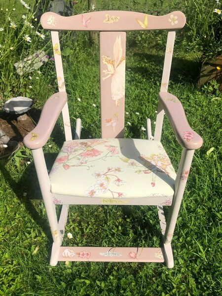 Children's Chair – Re Upholstered – Upcycled – Vintage – Nursery