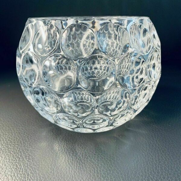 Large Contemporary Pressed Glass Lens Vase Or Votive Vinterior