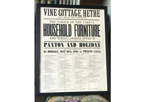 Framed Bill Poster For Household Contents, Hethe