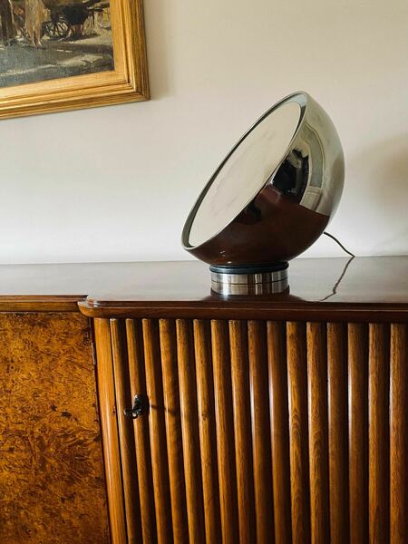 Mirror Spherical Table Lamp, Italy 1970s photo furniture