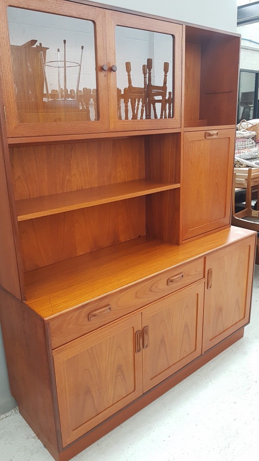 G Plan Mid Century Teak Bookcase Wall Unit Bureau Cupboard Desk