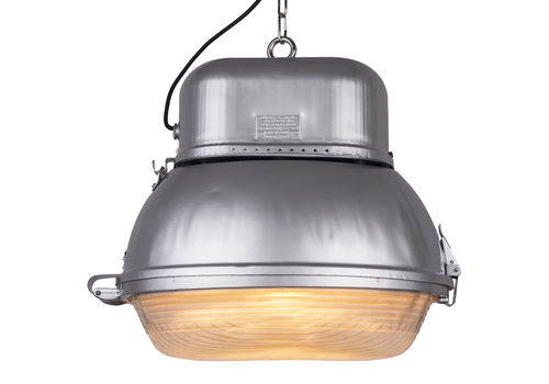 Polish Industrial Pendant Lamp From Mesko, Silver Finish, 1960s