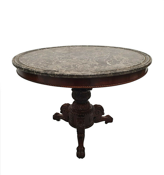 A Very Fine 19th Century Marble Top Centre Table Vinterior