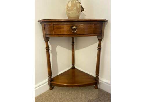 Antique Style Cherry Wood Corner Table | The Lunatiques