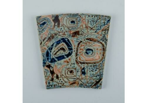 Royal Copenhagen, Six Baca Faience Tiles With Patterned Glaze, 1970s