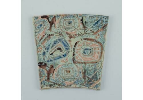 Royal Copenhagen, Six Baca Faience Tiles With Patterned Glaze. 1970s
