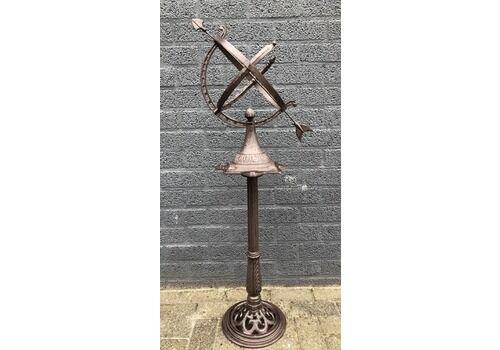 Sundial Garden Decoration Antique Style Zodiac Sundial H.120 Cm Cast Iron