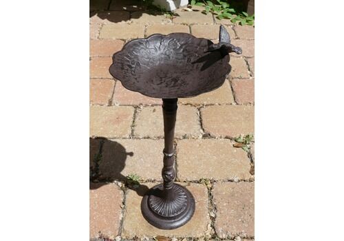 Vintage Bird Bath Bird Bath Bee Trough Offering Bowl Stand Flower Shape 54cm Antique Still