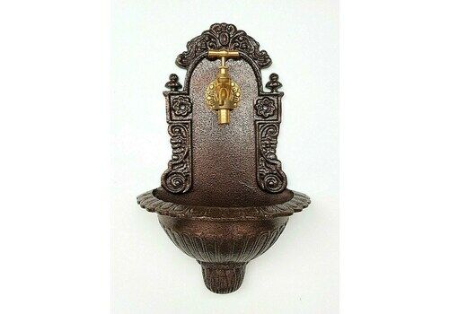 Antique Style Wall Fountain Cast Aluminum Sink Green Height 39 Cm