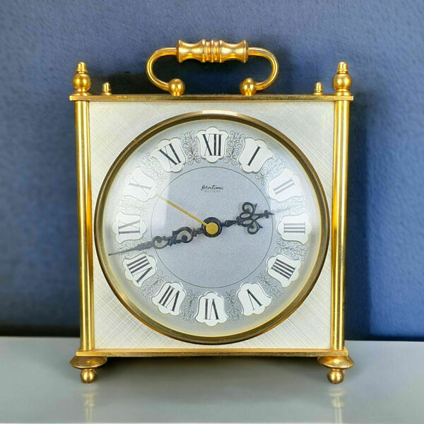 Vintage Bentima Carriage Clock Roman Numerals Battery Operated West