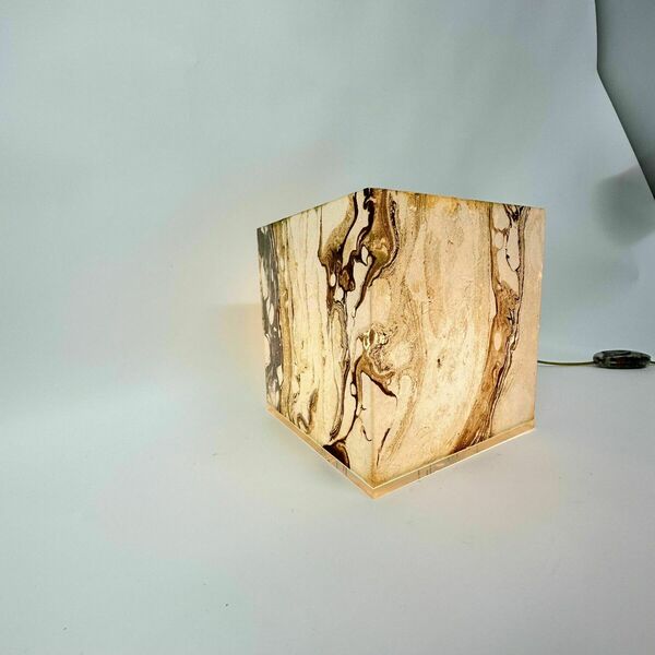 Mid Century Design Lucite Cube Table Lamp , 1970’s photo buy