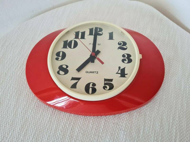 Vintage Space Age Atomic Wall Clock Prim Czechoslovakia Vinterior