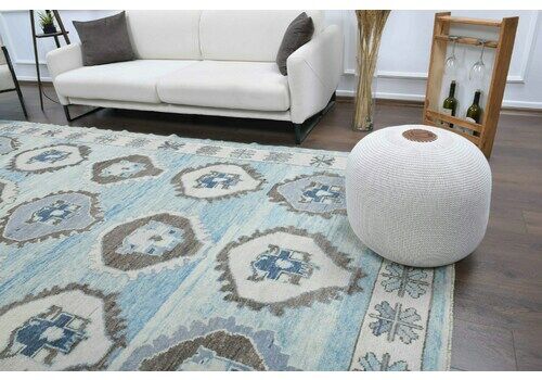 9x12 Turkish Vintage Rug, Oushak Rug, Handmade Wool Carpet, Blue Large Area Rugs, Farmhouse Decor, One Of A Kind, Anatolian, Beach Home Gift
