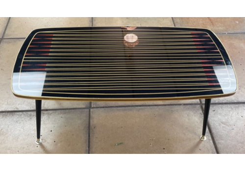 1950's Mid Century Geometric Starburst Pattern Rectangular Coffee Table