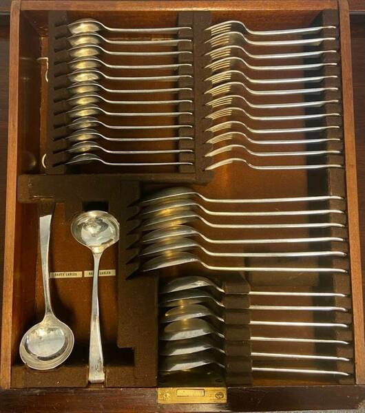 Antique Elkington Plate Canteen With Cutlery Set 86
