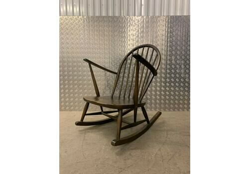 Vintage Ercol ‘Grandmother’ Rocking Chair. Dark Wood Finish, Mid Century Classic