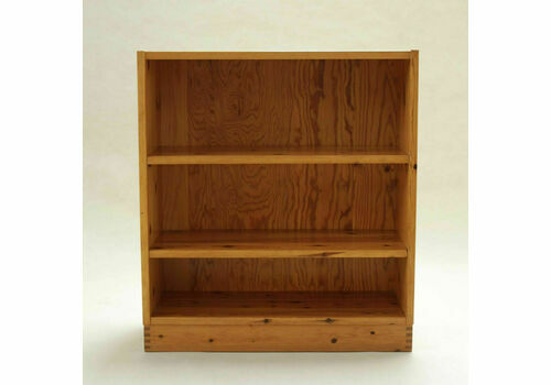 1970's Modernist Danish Pine Book Shelf Or Cupboard: Mid Century Brutalist Style