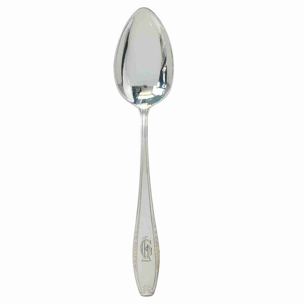 Serving Spoon Aws Wellner Silverware Monogram Silver Flatware