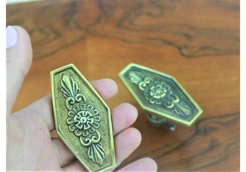 A Pair Vintage Brass Door Handles Italian Ornate Door Knobs Cabinet Door Locks Hardware Dummy Door Knobs Pull Brass Handle