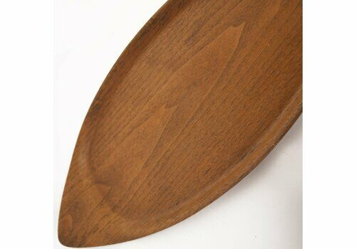 Vintage Teak Leaf Shape Tray, 1960s