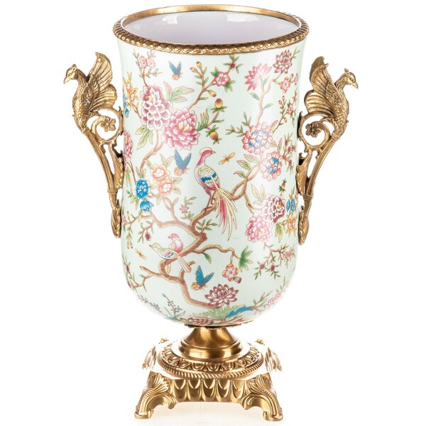 Antique Style Porcelain And Bronze Vase Vinterior