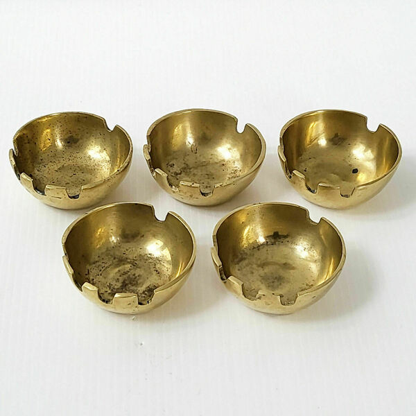 Vintage 1970 Solid Brass Dore 70s 1970s 70s Solid Brass Suite Of 5