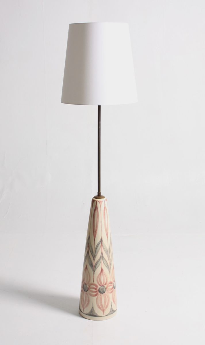 Large Vintage Ceramic Floor Lamp From Søholm