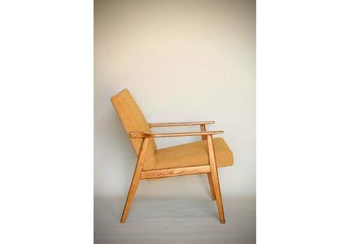Scandinavian Wood Living Room Armchair Oryginal From 1970 Yellow Mellow Mid Century Modern Chair