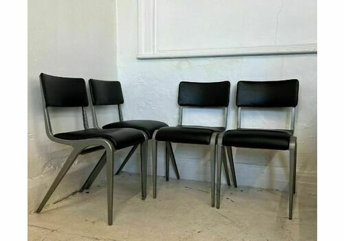 Set Of Four Esavian Dining Chairs Black Seat And Back Stackable