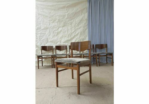 Vtg Mid Century Set 6 Dining Chairs Danish Scandi Italian Design Retro