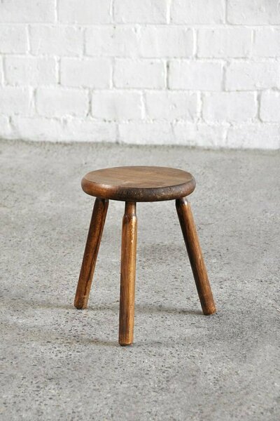 スツール Charlotte Perriand vintage stool Vintage Circular Tripod Maple Stool in the Manner of