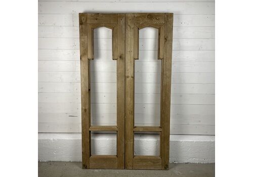 Pair Of Reclaimed French Pine Windows With Tower Bolt