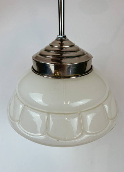 Art Deco Opal Ceiling Lamp, 1950's photo for sale