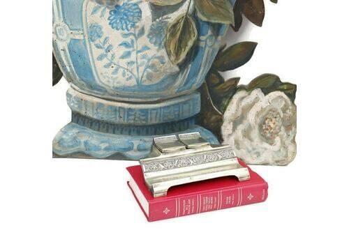 Antique Aesthetic Movement Brass Inkwell Double Ink Pot .