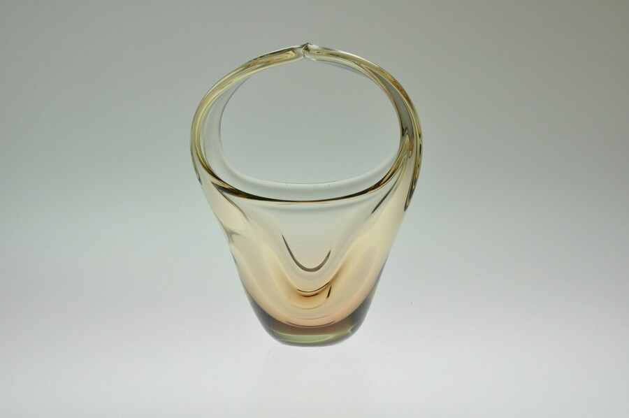 Skrdlovice Glass Basket, Art Glass, Czech Art Glass, Glass Baskets