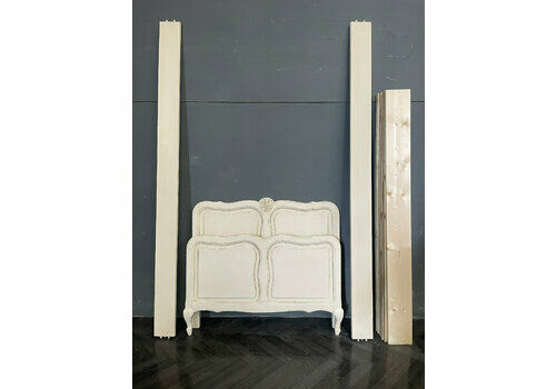 Stunning Vintage French Painted Crested Single Bed With Slatted Base