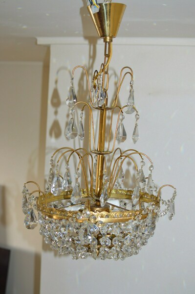 Bohemian Crystal Chandelier, 1960s photo for sale