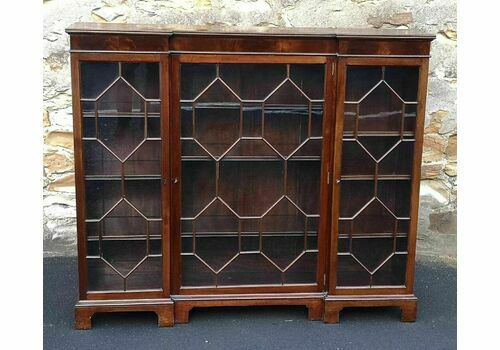 Edwardian Mahogany Three Door Bookcase