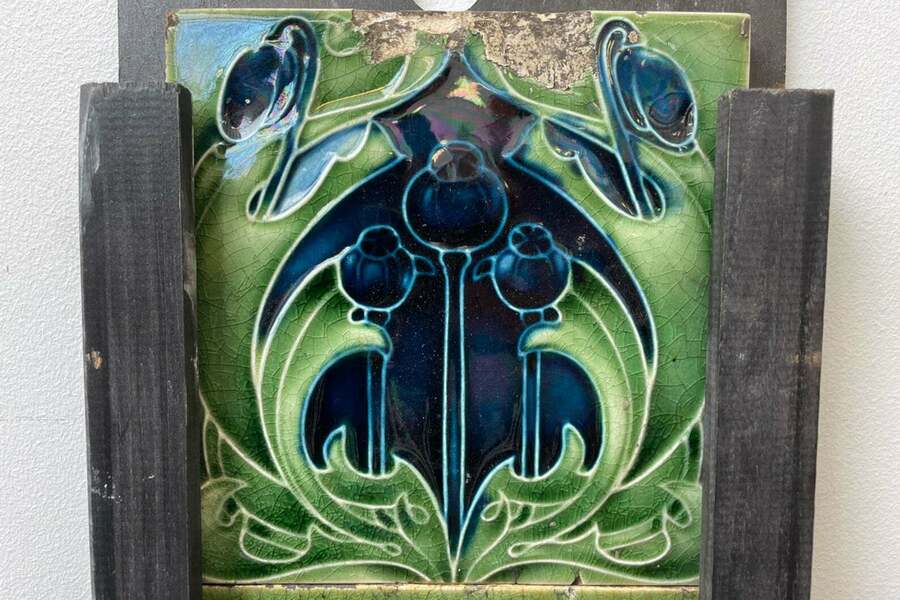 Antique Fireplace Tiles ENGLAND ANTIQUE ART NOUVEAU 22 ORIGINAL