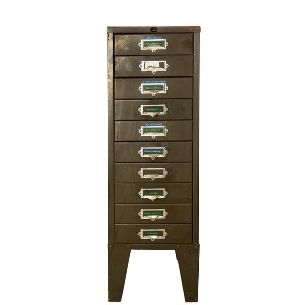 Vintage Industrial Metal Filing Cabinet Vinterior