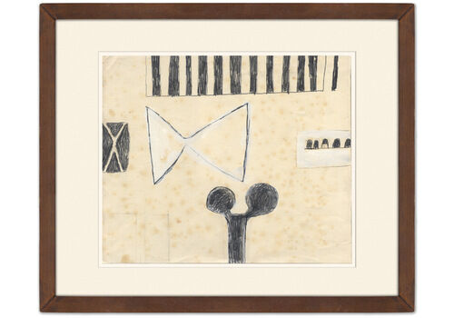 Fantastic Classic 1960s Henry Cliffe Abstract Drawing: Henry Cliffe, “Untitled”, C.1960