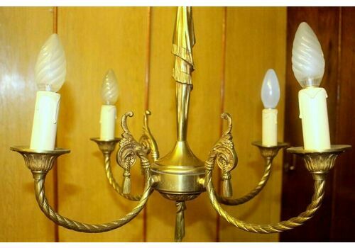 Italian Heavy Bronze Empire Lamp Ceiling Chandelier Lamp 5 Lights 65 X 50 Cm